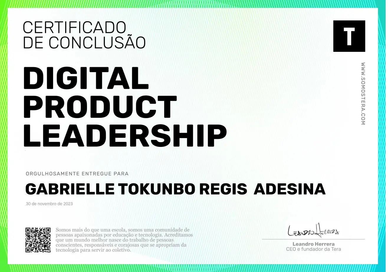 Certificado Digital Product Leadership